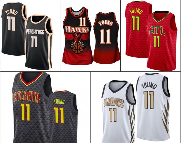 

атланта ястребы мужчины trae young нба 2020 баскетбол джерси, Black