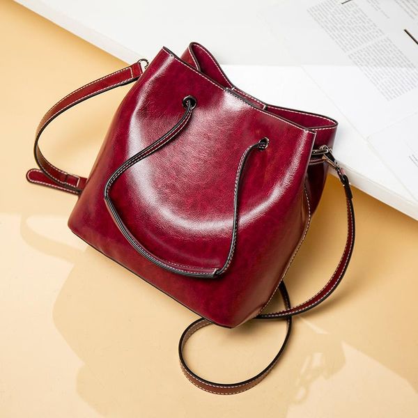 

lilen retro women's bags simple casual large capacity shoulder messenger bag brand design quality leather fashion lady handbag