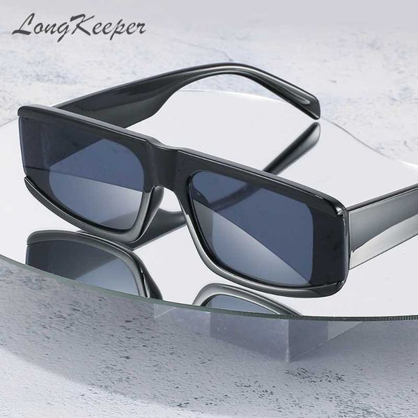 

LongKeeper Brand Rectangle Sunglasses Women Men Vintage 2021 Fashion Retro Sun Glasses Shades Eyewear, White;black