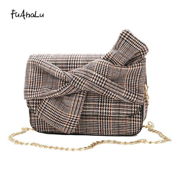 

fuahalu осень новой цепь плеча сумка корейская версия дикой сумки решетки британцев ветра небольшой площадь