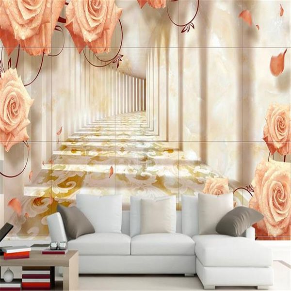 

3d stereoscopic custom p wallpapers luxury gold flowers wallpaper european style murals rose florals living room bedroom