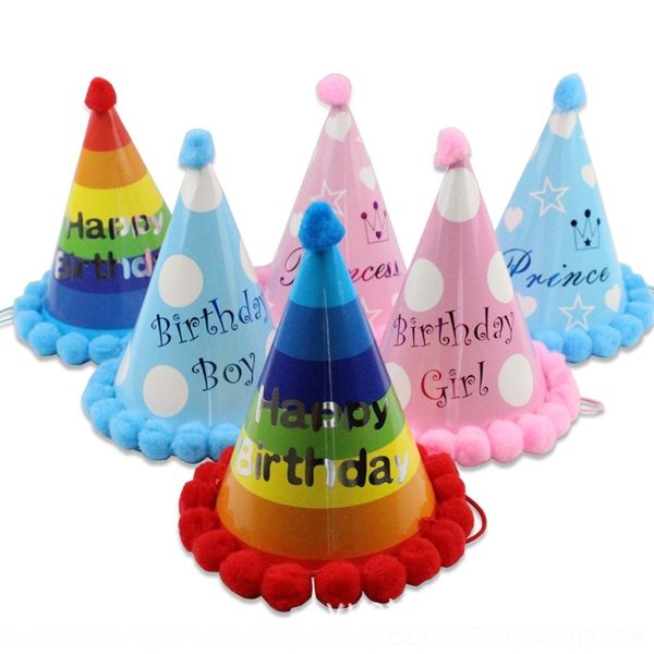 

ymh08 xlfbo ball new cashmere fur ball pointed corner party hat party children's hat decoration