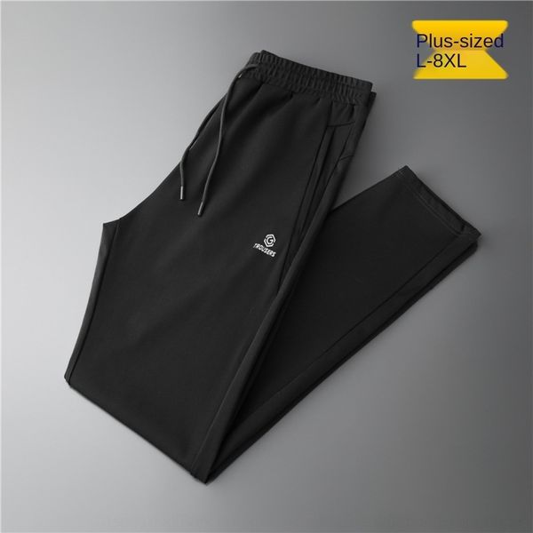 

m7alg spring loose sports pants autumn sweat men's and plus plus size elastic lace-up straight straight sports fat knitted pants zfzvf, Blue