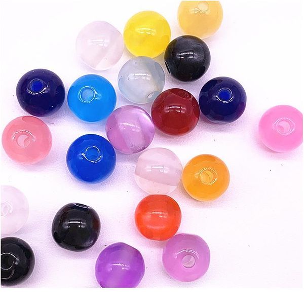 

new 50pcs/lot 8mm diy bracelet accessories children handcraft department round resin stripe beads for jewelry making qylapk, Crystal