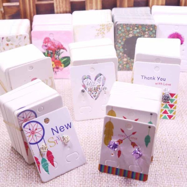 

gift wrap style 200pcs jewelry display card earring 4x5cm hang tag diy stud package cards1