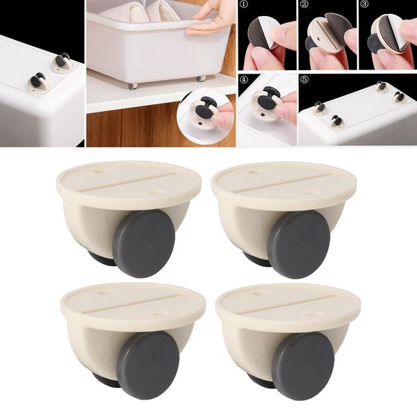 

супер loading0bearing мебель casters [набор из 4] два колеса шкив колесиков для дома ящика для хранения, мусорный бак, нижний ролик roller