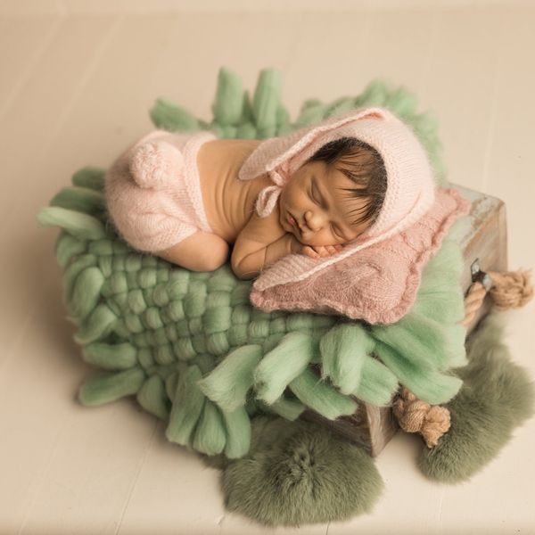 

newborn pgraphy props accessories crochet chunky blanket newborn shoot backdrop square blanket 45* basket stuffer filler lj201105