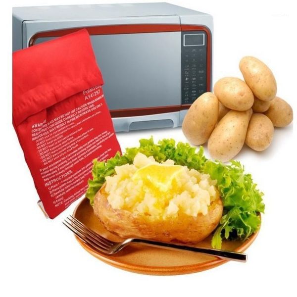 

mats & pads 1pcs easy to cook red microwave potato bag cooking tools baking accessories kitchen gadgets portable washable1