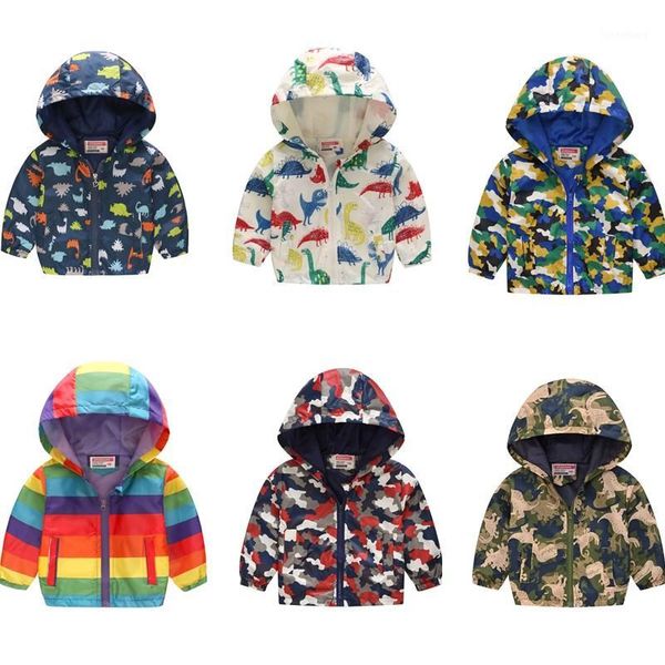 

kids clothes boys jackets children hooded zipper windbreaker baby fashion print coat infant waterproof hoodies for girl 90-130cm1, Blue;gray