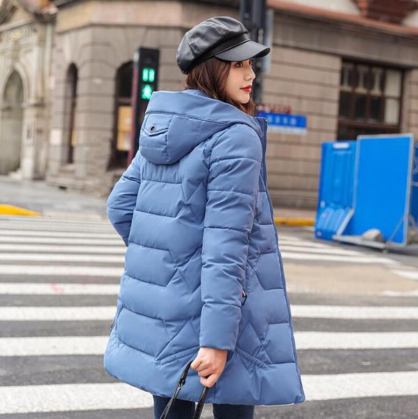 

2021 new with medium female hood parkas plus size s-4xl winter women's thick coat quilted clothes 1wpg, Black