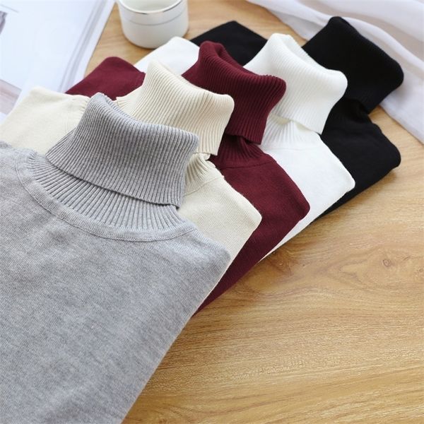 

gigogou plus size -2xl turtleneck women sweater knitted pullover christmas sweater winter clothing soft jumper pull femme hiver 201130, White;black