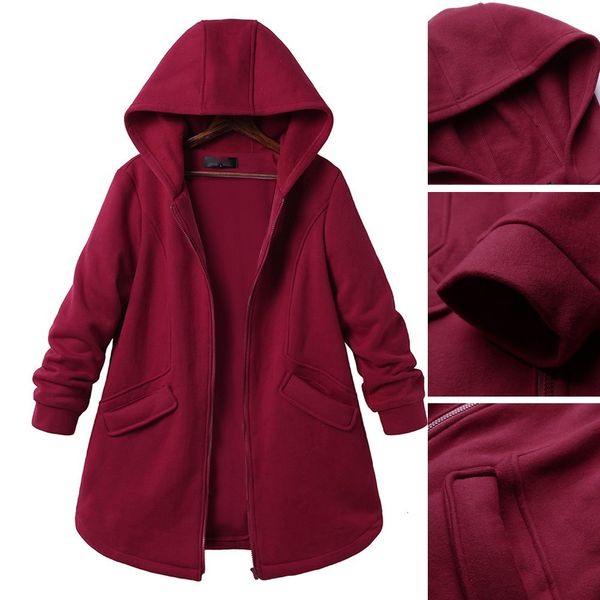 

women's plus size long sleeve casual pure color hooded pockets coats outweat for jacket jackets women 2020, Black;brown