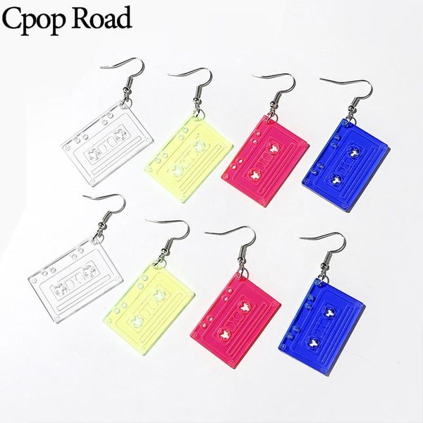 

cpop милые конфеты цвет серьги для женщин смола смотрит серьги ретро смешные полупрозрачные акриловые украшения оптом, Silver