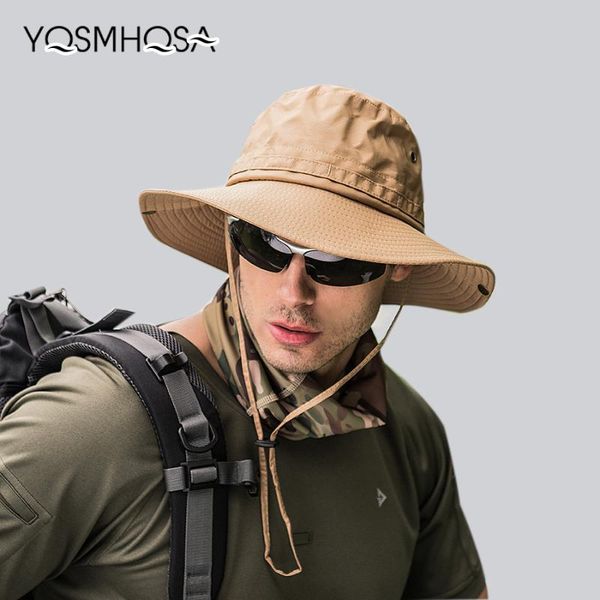 

cap men tactical army summer fishing hat uv protection women hiking beach bucket hat dad outdoor sunhat foldable wh610, Blue;gray