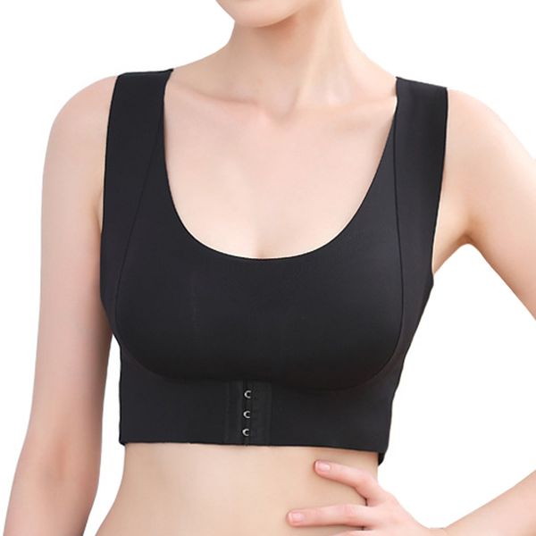 

elifashion shaping back underwear two-in-one breast sculpting chest support vest correction hunchback shockproof sports bra 201202, Red;black