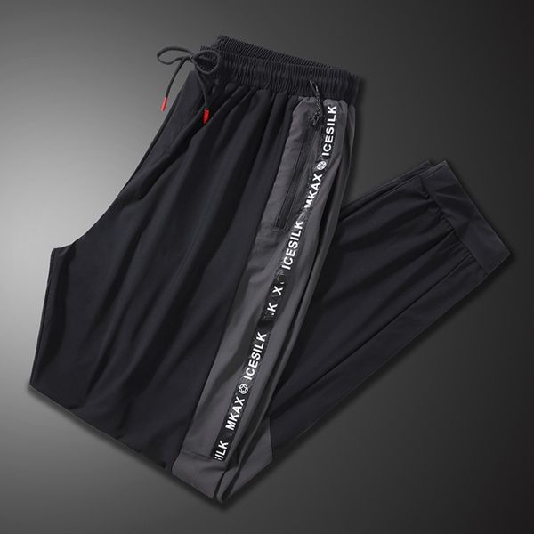 

vmwv7 quick drying sports air conditioning sports men's large and casual air conditioning pants and silky ice draping pants thin loose, Blue