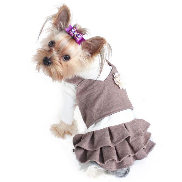 Осенне-зимние платья для собак, дизайнерское платье принцессы на бретелях для собак 607, одежда для домашних животных S M L XL 201114261Y