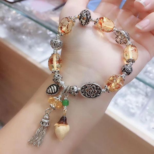 

geo.jewelry's style i colorful jeweled silver bracelet, Golden;silver