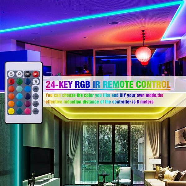 alta qualidade 12V-5050 RGB Wifi Controle Remoto 10 Metros 24 teclas 300 Luzes de 40W Light Strip duplo disco