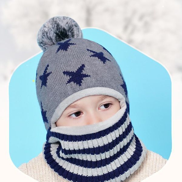 Caps chapéus inverno crianças chapéu pom malha beanie para bebê menino scarf pouco com garotos de linho