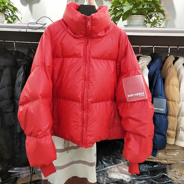 

women's plush coat, winter bright feather paka, warm and thick, white, 90%