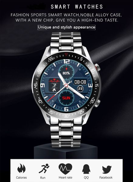 

smart watch men women smartwatch led full touch screen for android ios heart rate blood pressure monitor waterproof fitness designer watches