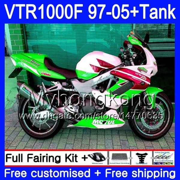 + Serbatoio per HONDA SuperHawk VTR 1000 F 1000F VTR1000 F Corpo bianco verde 56HM.171 VTR1000F 97 02 03 04 05 1997 2002 2003 2004 2005 Carenature