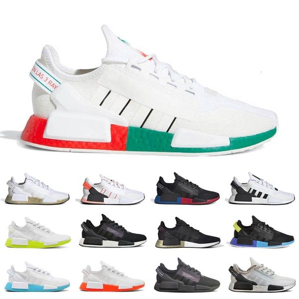 

wholesale mexico city r1 v2 women men shoes bright volt gold metallic oreo womens mens classic outdoor sneakers trainers shoes