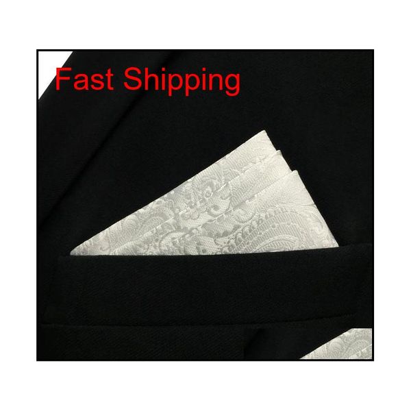 

eh31 white paisley silk mens pocket square fashion novelty handkerchief qyldkr bdefashion, Blue;white