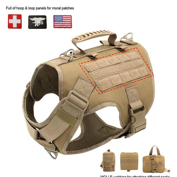 

tactical dog harness pet military training dog vest german shepherd k9 dog harness molle vest for medium la sqcuyn