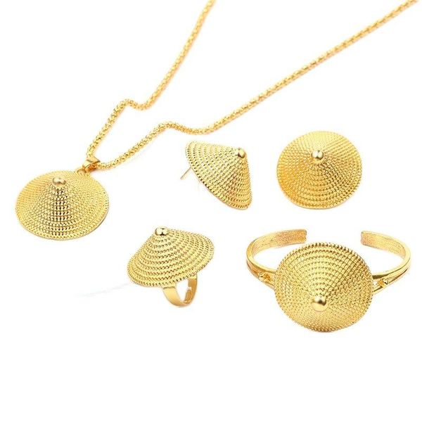

ethiopian jewelry set necklace/earring/ring/bangle gold color jewelry african/eritrea habesha women jewellery parure bijoux, Silver