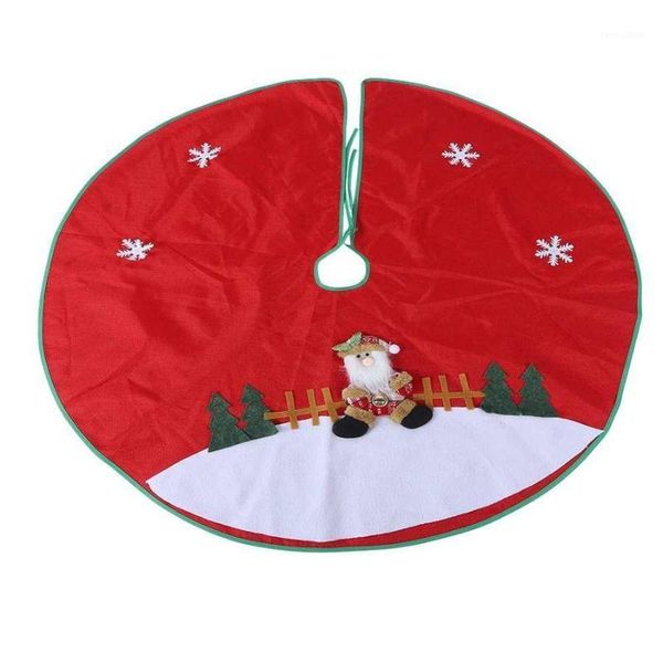 

christmas tree decoration red flannelette christmas tree skirt base floor mat apron cover party home decorations1