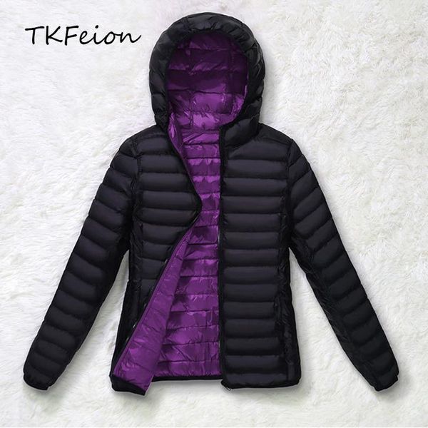

womens autumn winter hooded jackets warm duck down filler female slim short coats 2020 new style fashion ladies casual overcoats1, Black;brown