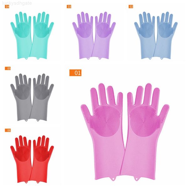 

waterproof magic silicone dish washing gloves kitchen accessories dishwashing glove household tools for cleaning car pet