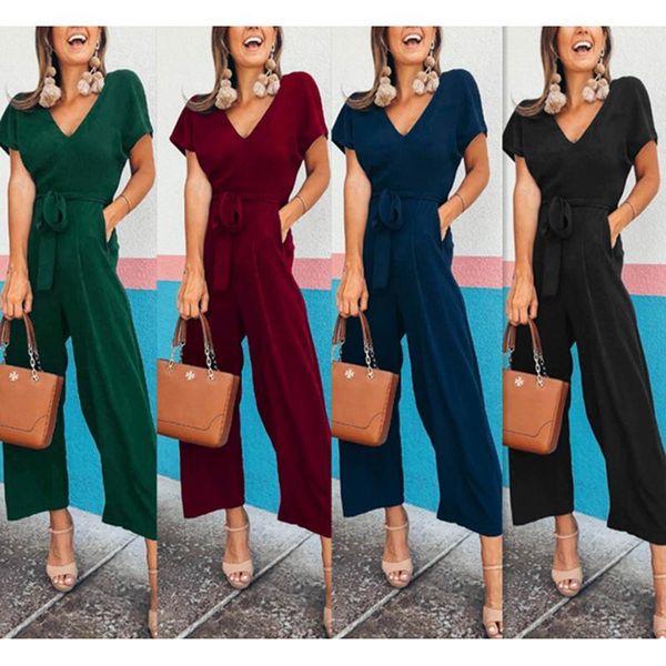 

rompers womens overalls women jumpsuits 2020 streetwear romper spring summer lace-up short sleeve1, Black;white