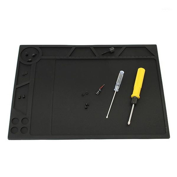 

black heat resistant silicone pad desk mat soldering pad platform durable heat bga soldering repair station two sizes1
