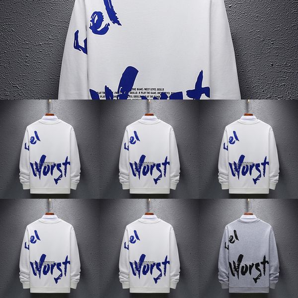 

осень 2020 нового хлопка свитер футболки мужских пальто круглых шей осень зима пальто sweatert футболка sweaterkorean свободной спортивный д, Black