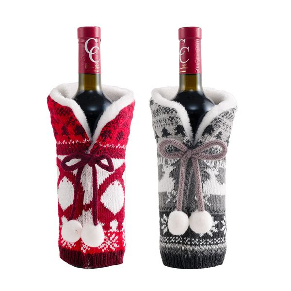 

bow-knot wine bottle cover bags merry christmas decorations for home christmas ornament new year 2021 xmas navidad gifts