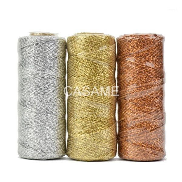 

baker twine striped 110yard12ply striped diy metallic golden gold silver twist rope baker twines craft gift packing spools1, Black;white
