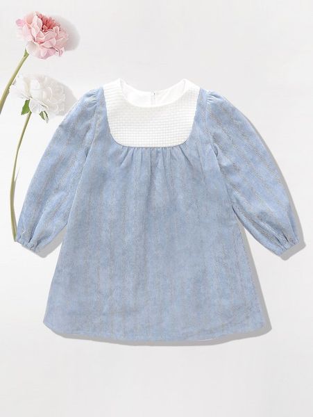 

toddler girls striped pattern color block dress she, Red;yellow