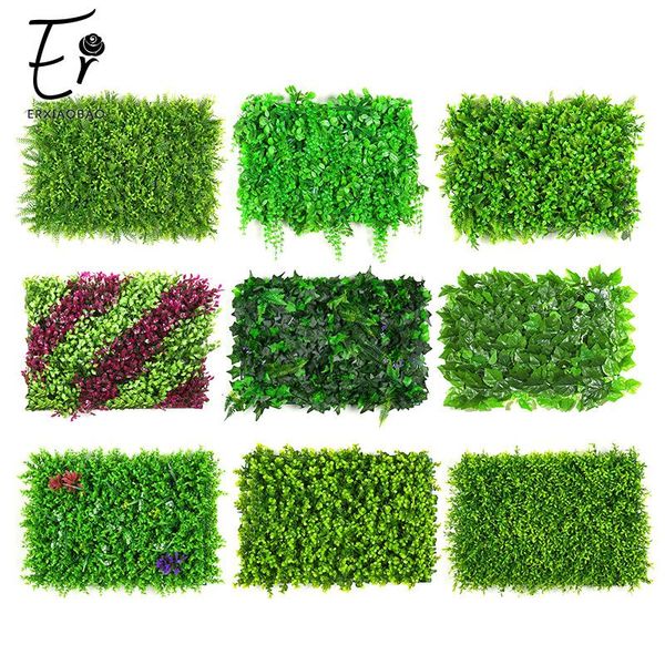 

erxiaobao 40*60 cm polyester artificial plants leaf fake grass simulation lawn indoor fence flower wall decoration