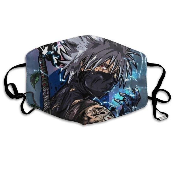 

windproof reusable mouth guard, japanese anime naruto anbu kakashi comic anti smoke breathing protection cover for airplane metro - adjustab