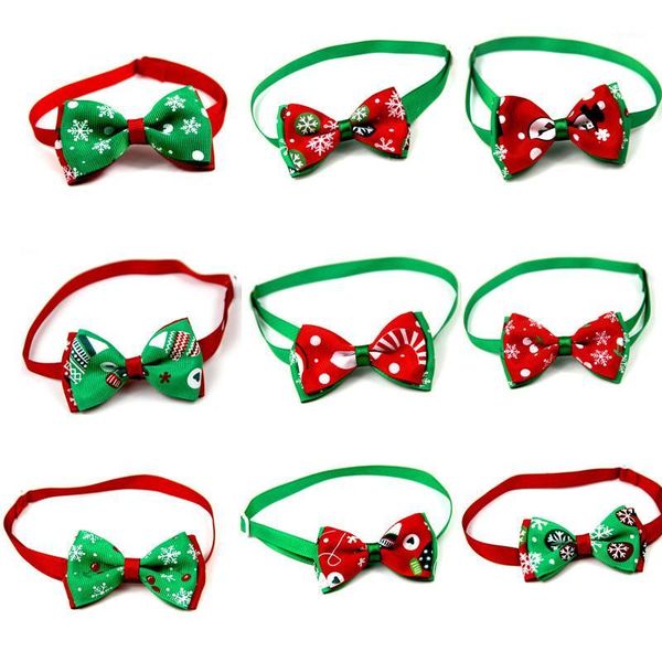 

christmas dog collar pet bow tie necktie with snowflakes pattern for small dogs cats dress up decoration pets collar accessory1