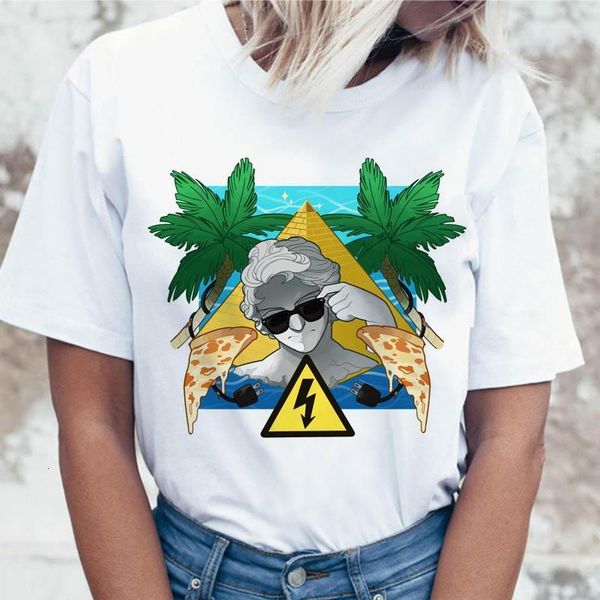 

digital art vaporwave t shirt for funny ulzzang graphic korean clothing t-shirt tshirt harajuku tees female women, White