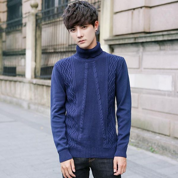 

2020 new autumn winter men's sweater high neck fashion soild color long sleeve kintted male pullovers casual basic clothes1, White;black