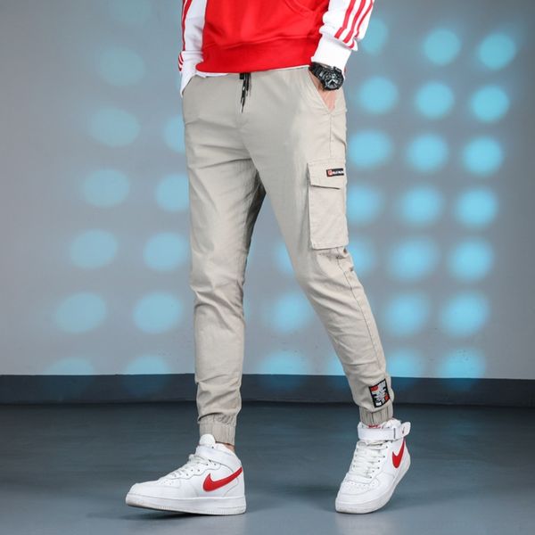 

6ghzz men's sports casual fashionable pants cotton loose leggings ins handsome men's super pure pants iaw2e, Blue