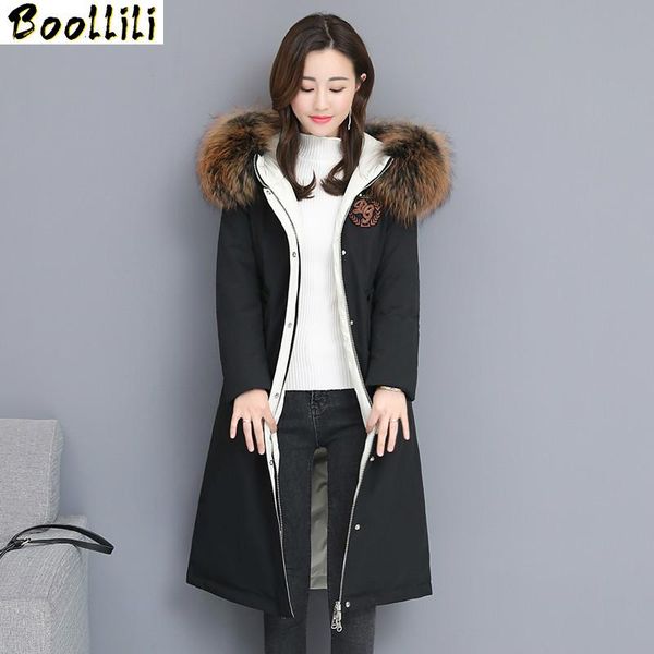 

boollili winter coat women two side wear 90% white duck down jacket women korean puffer jacket 2020 warm parka abrigos, Black