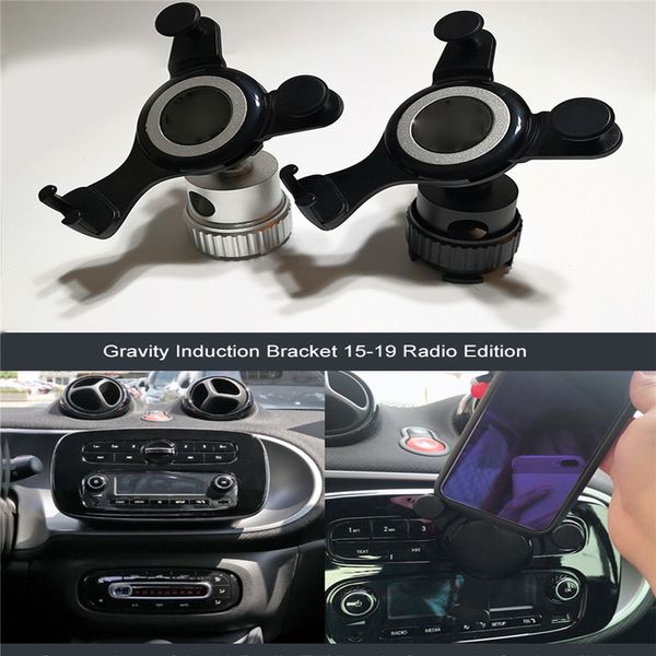 

radio interface gps navigation bracket mobile phone holder for smart fortwo 453 15-19 car accessories
