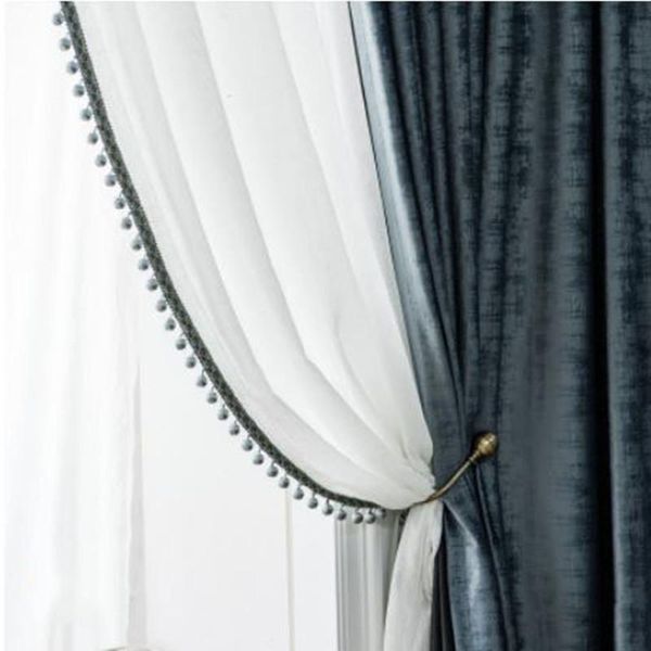 

curtain & drapes light luxury shading dutch cashmere curtains nordic thick solid color chenille flannel living room bedroom custom