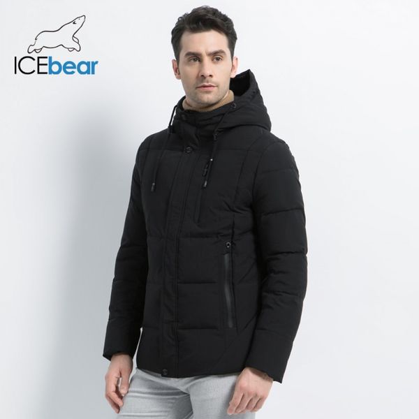 

icebear new winter fashion brand parkas men's jacket simple fashion hooded coat knit cuff design male's jackets mwd18926d 201013, Black;brown